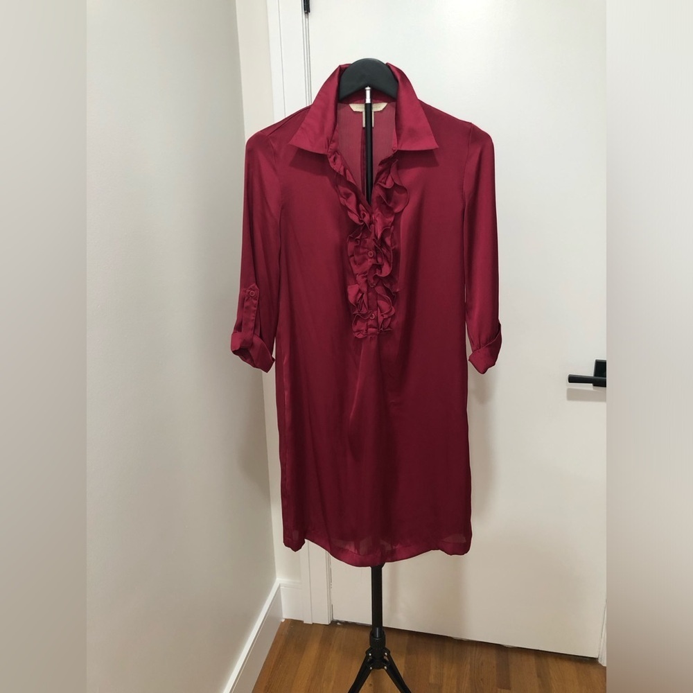 Jonathan Martin Silky Burgundy Dress